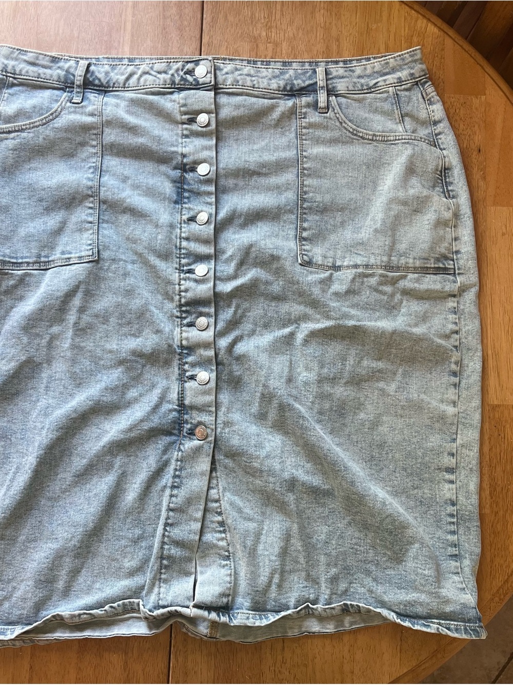 Sonoma Light Blue Denim Button-Front Midi Skirt